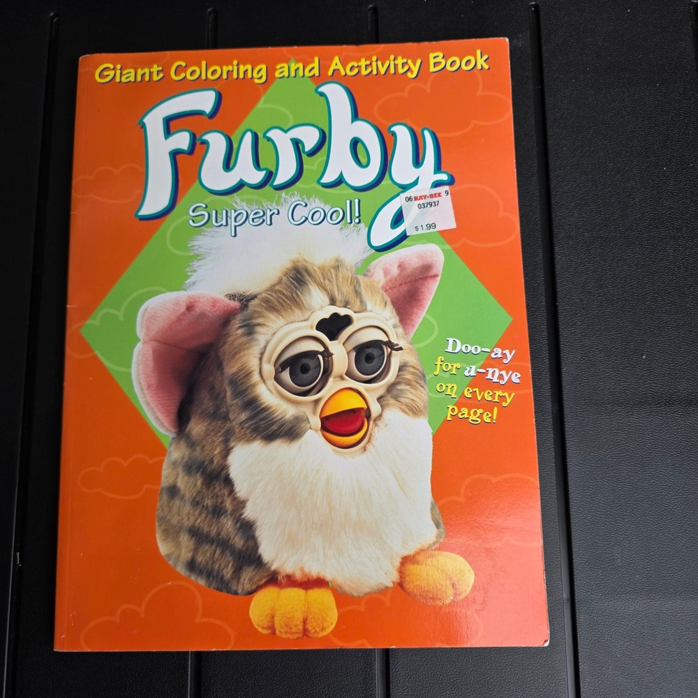 Vintage Tiger Electronics Furby Coloring Activity Book Kids Orange Vintage 1999